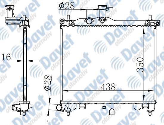 KLR-358300 Su Radyatoru Brazing (Hyundai  İ10 1.1 Crdi 08/13)  (Mt) (Ac/Nac)  350×438x16